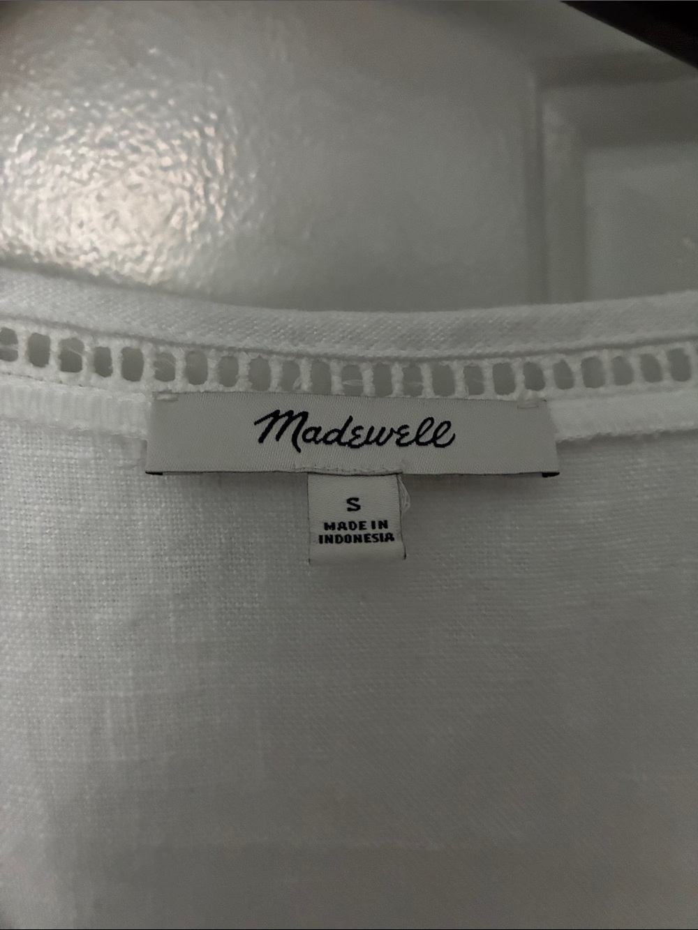 Madewell Linen Eyelet Midi Dress - Picture 2 of 5